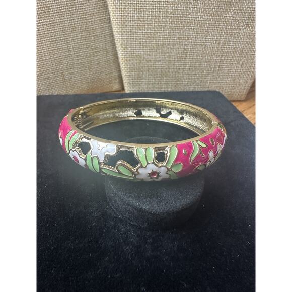 Sequin Nordstrom Multicolor Gold Tone Statement Enamel Bangle Bracelet # 357 - Picture 2 of 3